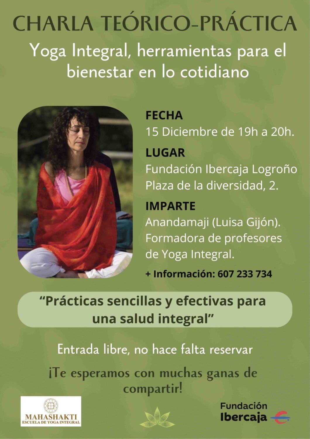 Póster workshop yoga clases en la naturaleza